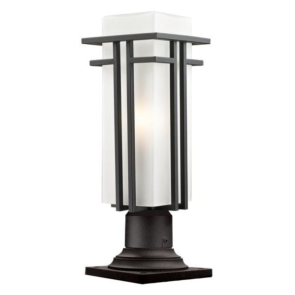 Z-Lite Abbey Outdoor Pier Mount Light, Outdoor Rubbed Bronze & Matte Opal 550PHMR-533PM-ORBZ